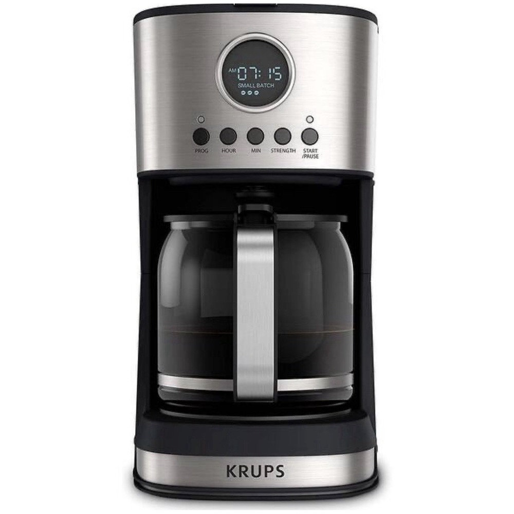 KRUPS 12-Cup Coffee Maker – Stainless Steel Programmable Essential Brewer NEW
